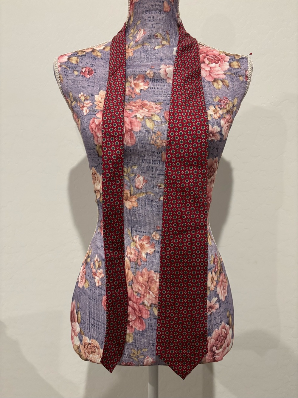 Vintage Gilbert Adrian Classic Red Geometric Silk Tie